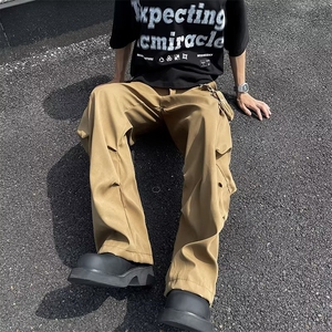 工装裤男夏季复古小众设计感阔腿伞兵裤痞帅休闲裤子 NZ65图片