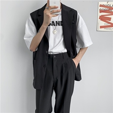 马甲男韩版休闲坎肩外套潮流套装宽松学院风小西服W776-P45，男装背心/马甲，星座512-3