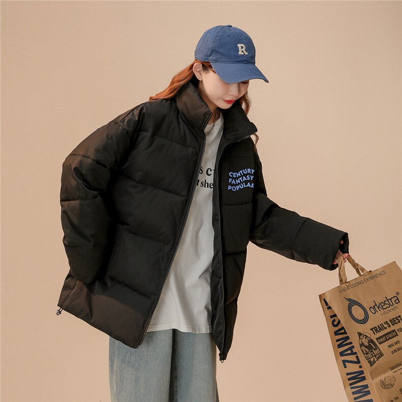中性风22冬季新款港风字母印花立领棉服TPMY59P65控99特批无差价,男装棉衣,A247A