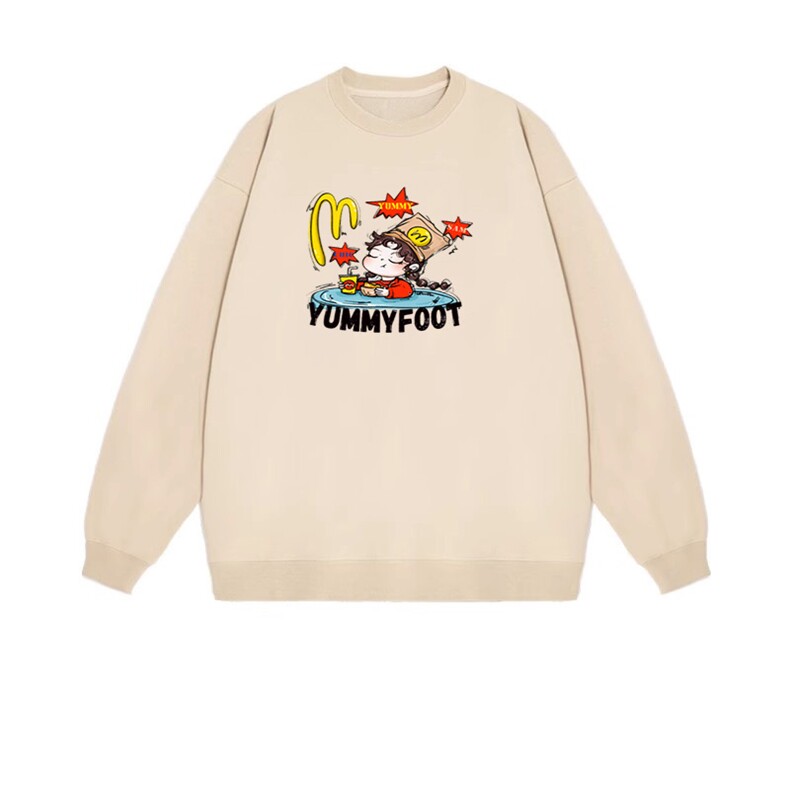 2025年秋季套头长袖通勤M小女孩时尚百搭通勤圆领，女装卫衣/绒衫，花可