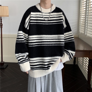 男士圆领条纹针织毛衣A367 M2342 P55 控78图片