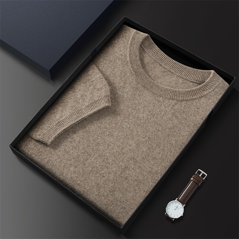 秋冬新款男士毛衣圆领长袖针织衫山内搭男装，男装羊绒套衫，五色羊羊绒