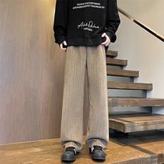 8XL-M麦穗纹雪尼尔阔腿裤男垂感休闲直通裤特大码卫裤K992P50控68，男装休闲裤，电商D206-1
