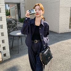 新款撒银衬衫领上衣+阔腿裤两件套腰带2C050-1225-P175K258，女装套装/套裙，2C050