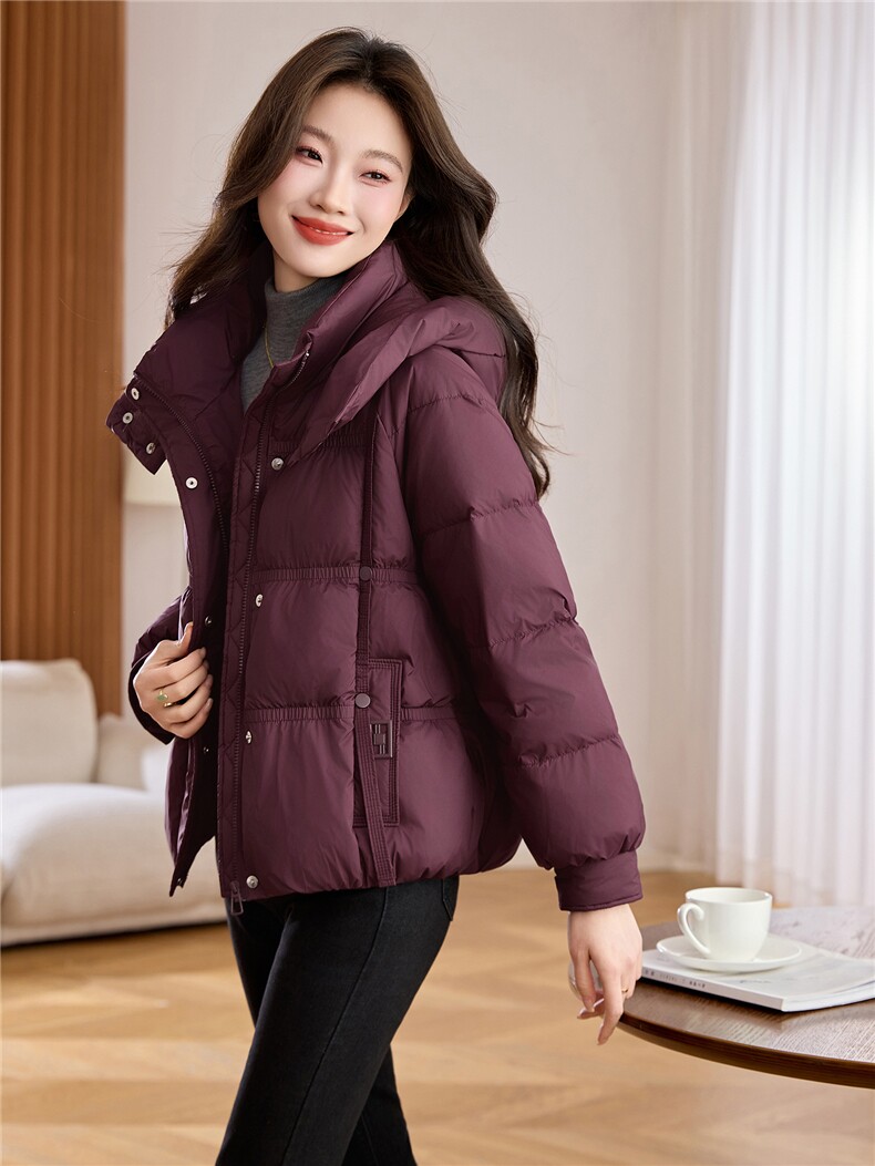 现货。白鸭绒羽绒服女2025冬季新款短款羽绒服外套女加厚,女装羽绒服,依万里