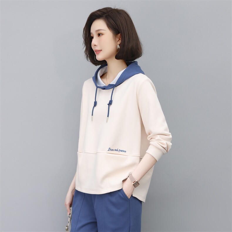 时尚宽松连帽卫衣女秋冬季新款韩版百搭显瘦长袖上衣外套潮,女装卫衣/绒衫,依恋蒂丝
