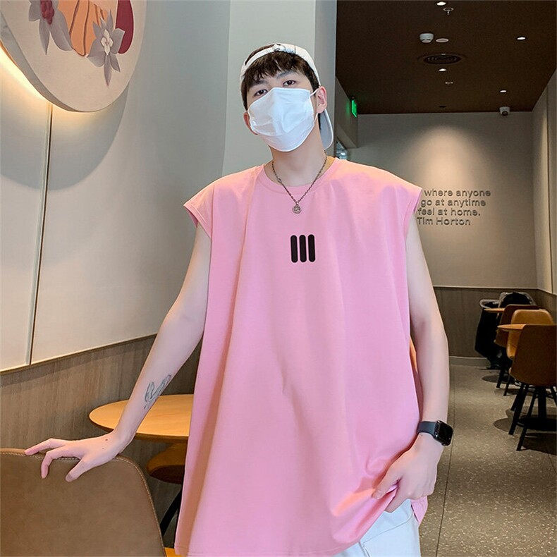 港风美式潮牌重磅棉250克抖音直播男无袖T恤背心T507P28控39，男装背心/马甲，电商C408-1(原B339-1)