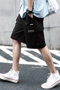 A003-HK7012-P45 夏装新款时尚口袋男士工装短裤 港风图片