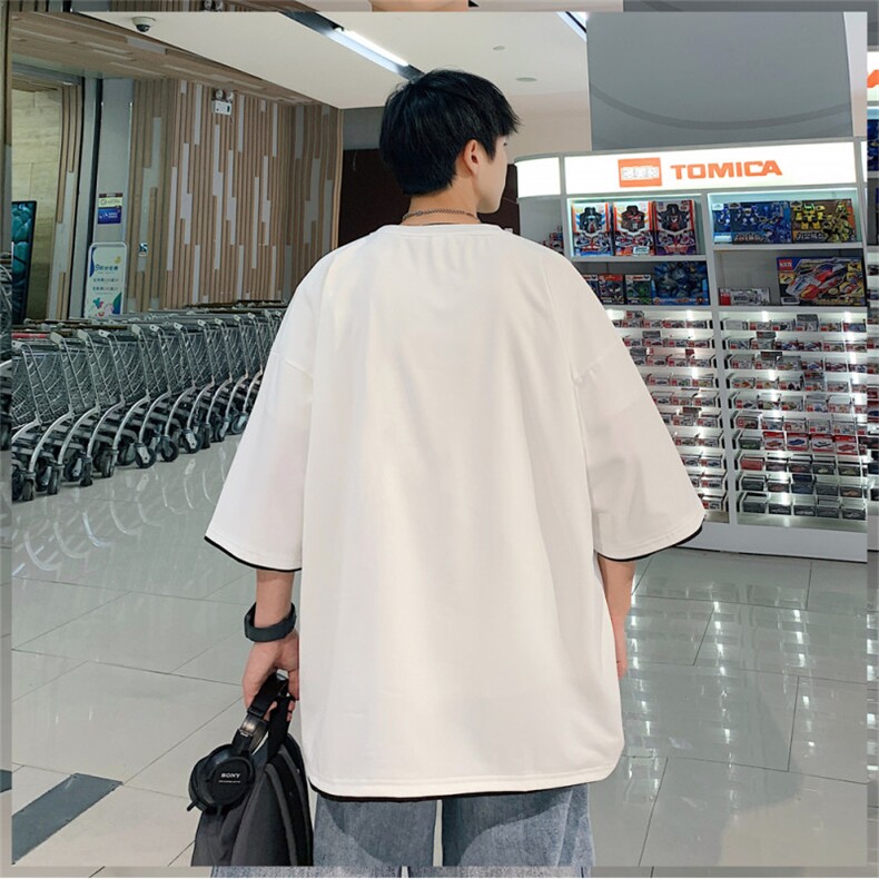 xZ116-T135-p25-控39M-5XL抖音拼接OVERSIZECLEANFITT恤夏季大码,男装T恤,星座116