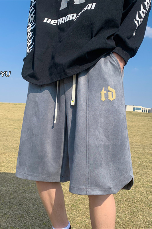 XZ616夏季新款麂皮绒发泡字母休闲短裤五分裤TY817P45控55,男装休闲裤,星座512A（原616）