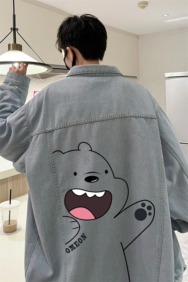 牛仔夹克男大码牛仔外套男茄克NJ77131-P60加绒款-P75,男装夹克,电商A040