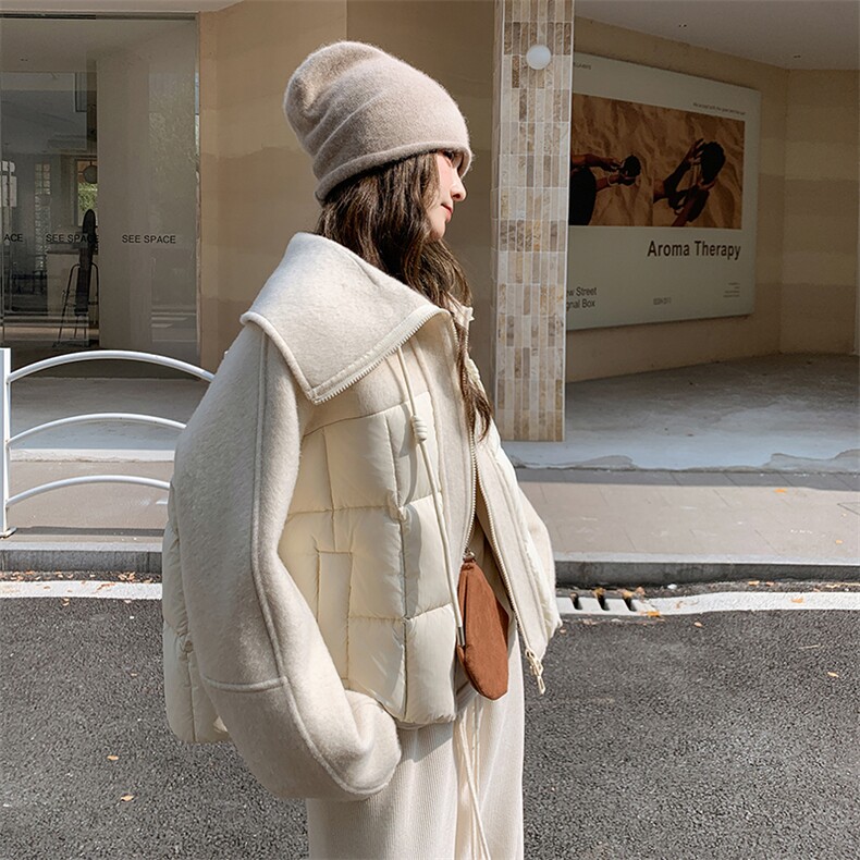 2025现货主推70毛双面呢拼90白鸭绒羽绒服210-6398-P295-K428,女装羽绒服,浙宝210（原浙宝191）