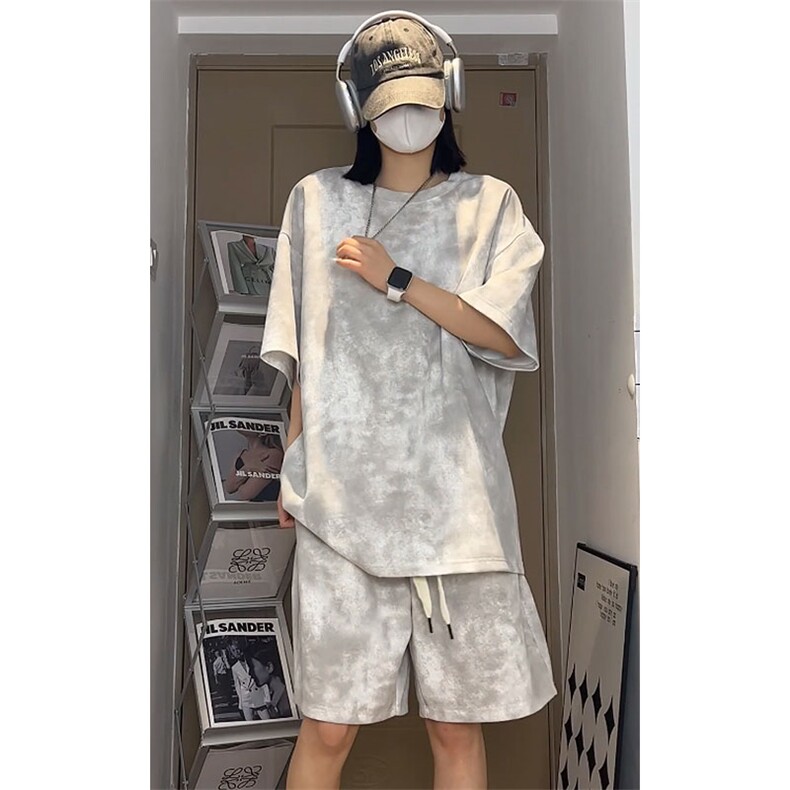 夏季重磅半袖短袖T恤情侣套装T3553上衣26-DK8514裤子26【特价】,男装T恤,电商A007