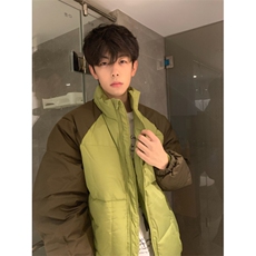 A451-P95冬装外套港风撞色立领棉衣上衣棉服男女同款，男装棉衣，星座911