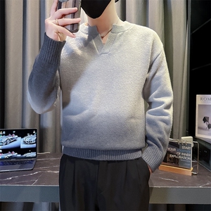 B216 MY5157 P65 2025秋冬装男士渐变色V领毛衣针织衫图片