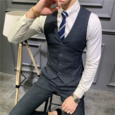 男士马甲套装背心春秋季伴郎服兄弟装新郎结婚礼服团西服马甲裤，男装背心/马甲，星座505-2（原电商A260-1)