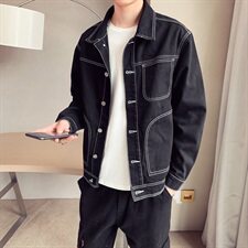 9081秋款工装牛仔外套男潮流运动流行韩版牛仔衣男P85，男装夹克，星座404A