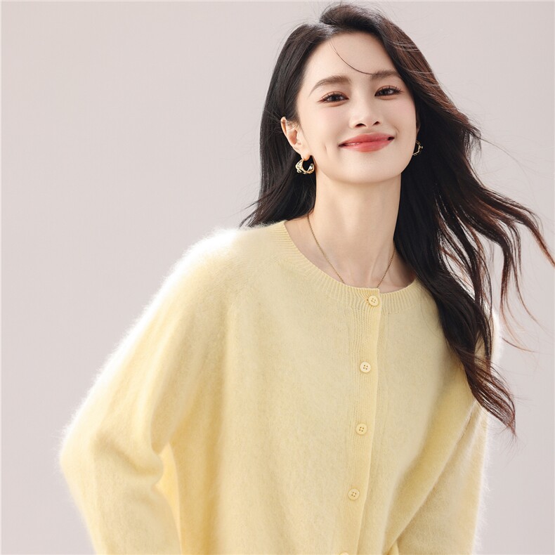 2025新款开衫时尚女士百搭,女装羊毛衫,万禾羊绒