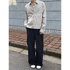 美式潮牌高街复古细格子日系肌理感长袖衬衫外套男女休闲宽松衬衣，男装衬衫，电商A486