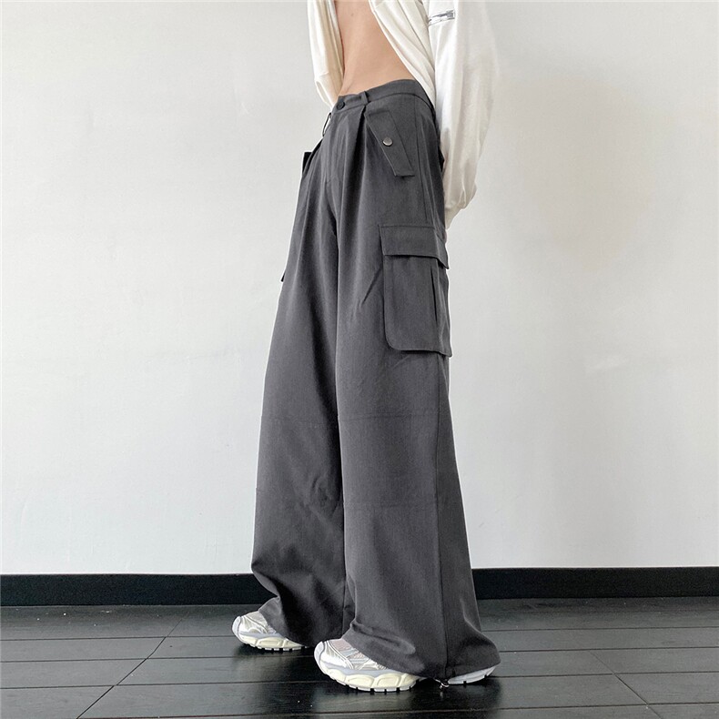 港风秋款男裤工装大口袋抽绳束脚休闲长裤H982P60,男装休闲裤,星座1013-1