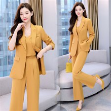 2023春秋季新款女装时尚休闲气质高级感西装阔腿裤百搭两件套，女装套装/套裙，韩然一族