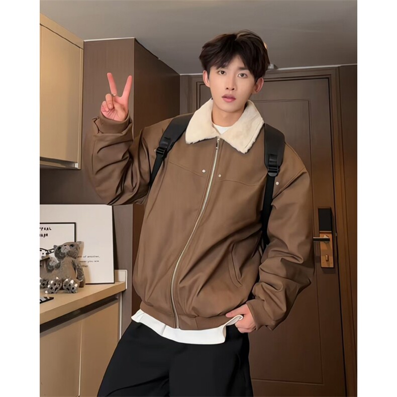W8217P130控178皮毛扎染加绒加厚宽松休闲棉衣棉服,男装棉衣,电商B205