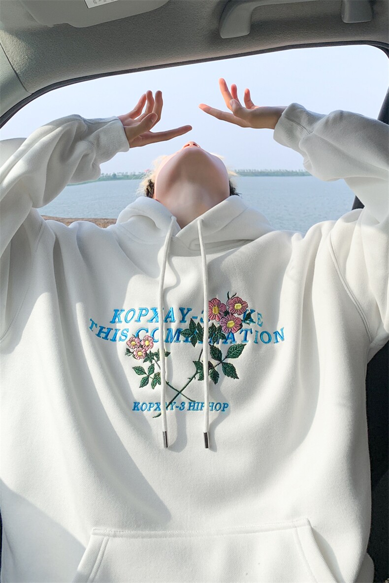 秋冬美式复古重磅450克连帽卫衣刺绣男女B208-WY3606-P65控98,男装卫衣,电商B208