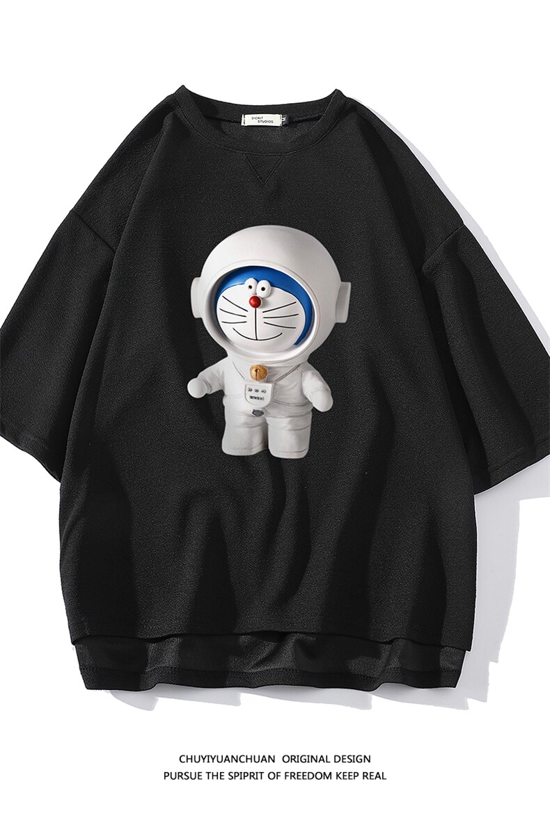 NASA叮当猫春夏季七分袖t恤男大码五分袖短袖中袖白底Q11233-P30,男装T恤,电商A040A