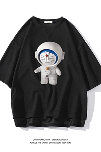 NASA叮当猫春夏季七分袖t恤男大码五分袖短袖中袖 白底Q11233-P30图片