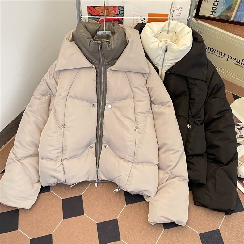 棉衣外套男士冬季2026新款日系复古假两件棉服保暖皮棉袄子宽松型图片