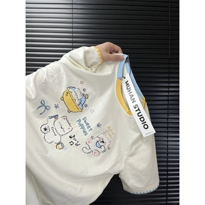 H0802-P38刺绣款休闲宽松短袖t恤女图片