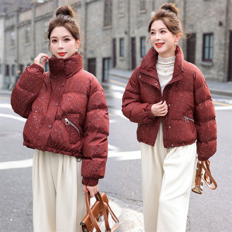 美拉德洋气时尚短款立领羽绒服女2025秋冬季新款小个子白鸭绒外套,女装羽绒服,意芙
