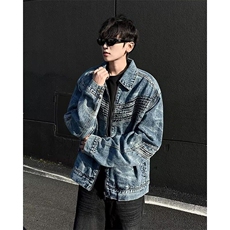压褶设计感水洗复古牛仔外套男2026春秋新款美式小众N1240/P80，男装夹克，星座506