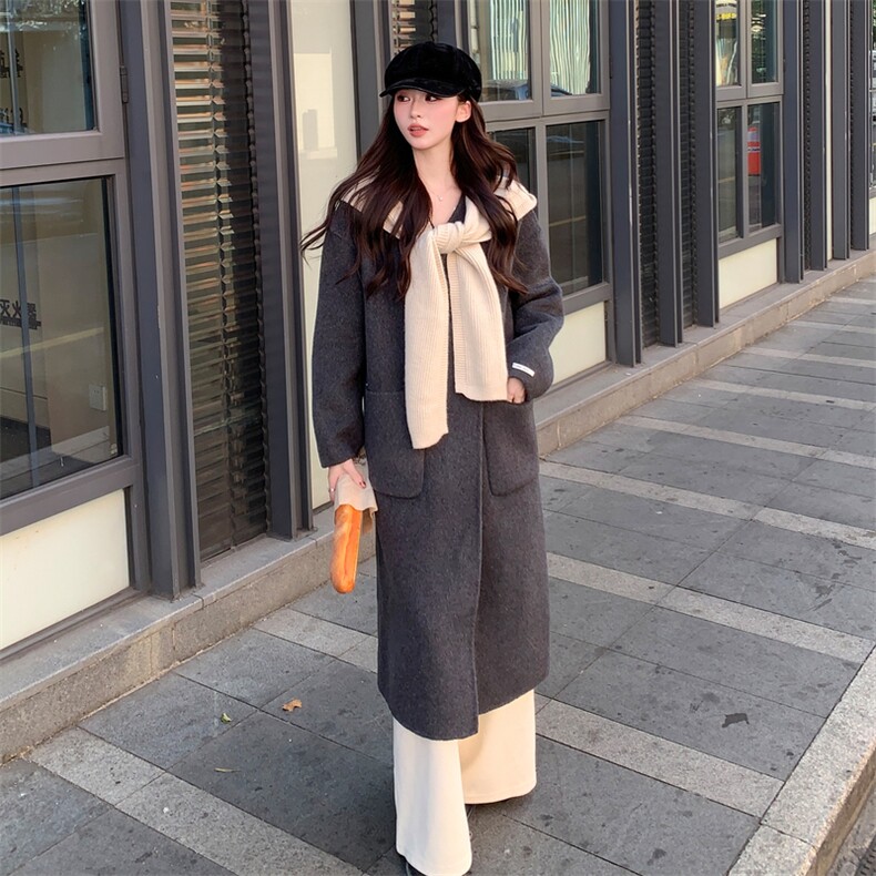 法式复古高级感双面羊绒大衣女秋冬赫本风小个子显瘦加厚呢子外套,女装毛呢外套,丝露怡语
