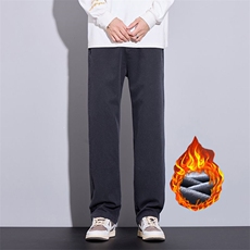 秋冬款男士加绒厚款保暖商务微阔腿裤时尚百搭潮流男装长裤现货款，男装棉衣，星座224-3