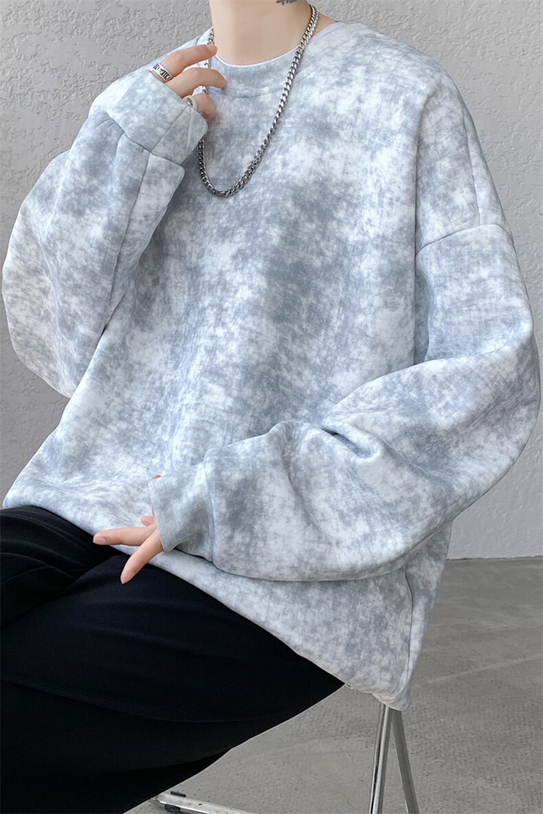 8XL-M美式复古街头风圆领卫衣男特大码上衣套头打底衫WY11P50控68,男装卫衣,电商D206-1