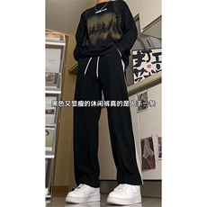 2026春季新款条纹休闲裤男宽松直筒运动裤A436特P45，女装休闲裤，电商A309