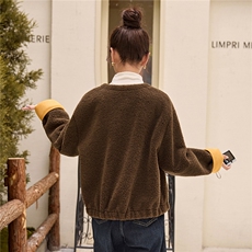 2025冬装新款简约时尚皮毛一体外套，女装毛呢外套，罗腾