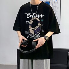 重磅美式潮牌圆领短袖T恤男新款夏季宽松青少年学生半袖上衣体恤，男装T恤，星座218-1（原230）