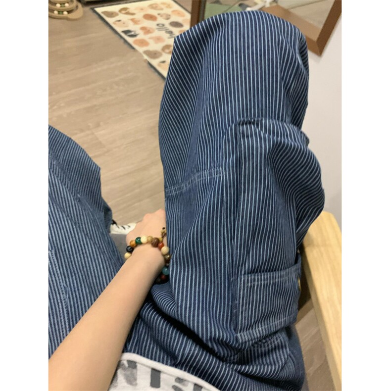 【有货】条纹工装牛仔男款夏季美式复古直筒裤子KZ23CC-特P58,男装工装外套,星座1007（原301D）