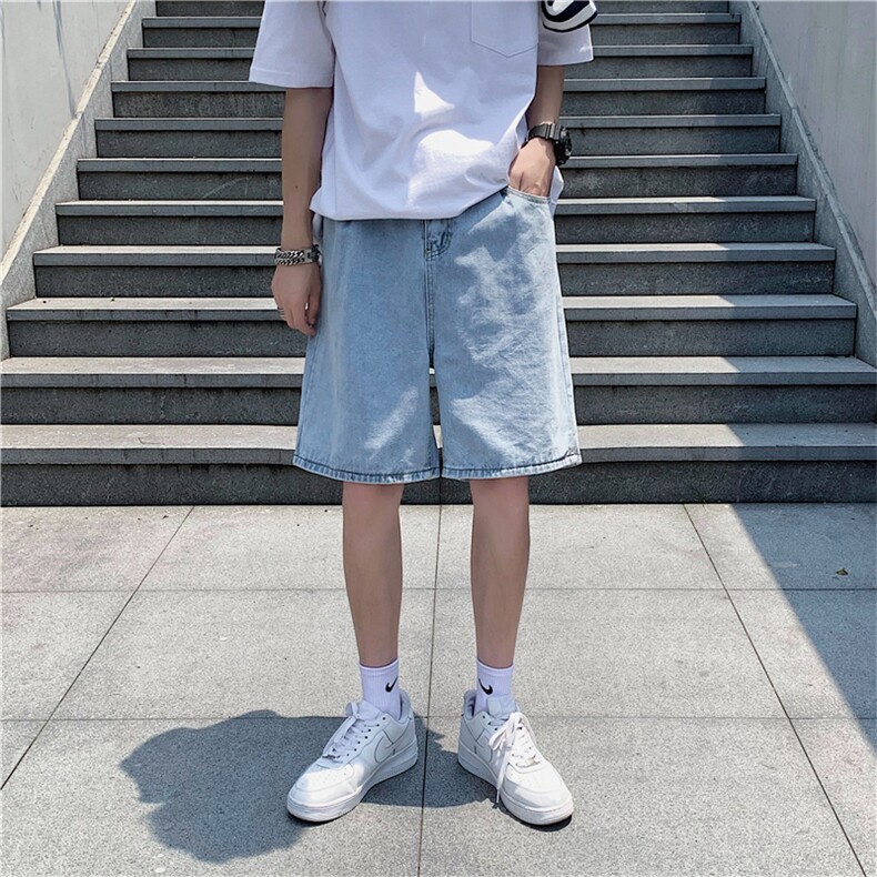 港风夏款男短裤牛仔五分裤中裤休闲马裤D,男装牛仔裤,星座1013-1