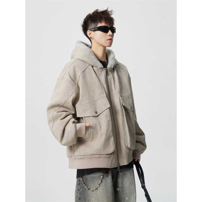 706-LK8244-P128现货冬季男士保暖连帽棉服男复古座山雕外套,男装棉衣,星座706