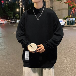 M18045-P45加绒款-P65半高领毛衣男士大码针织衫男毛线衣男，男装针织衫/毛衣，电商A040