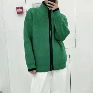 冬季青春流行休闲纯色立领宽松针织衫毛衣图片