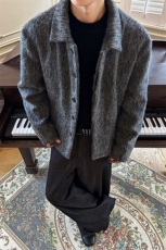 517A-8-Y82-P100冬季长毛单面毛呢大衣韩式短款加厚加棉外套，男装毛呢大衣，星座517A-8（原B282）