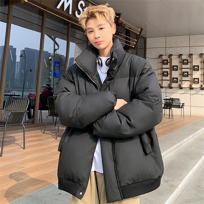 clean短款立领PU皮棉服男女潮牌休闲大码痞帅棉袄M2909特P90控158,男装棉衣,电商A001