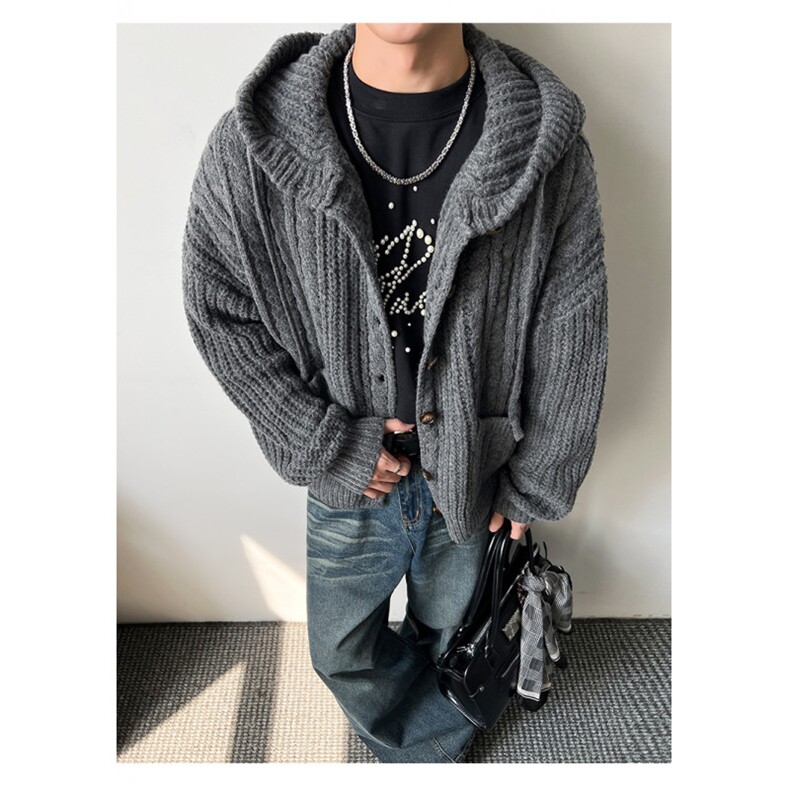 老钱风950克超柔软北极绒针织开衫毛衣外套W1569/特P75,男装针织衫/毛衣,电商B350