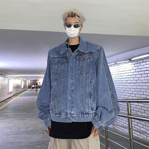 Wt8930-P65美式复古机车短款牛仔夹克图片
