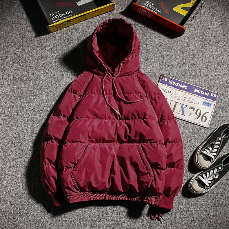 2021冬季新日系大码地毯风宽松连帽男保暖加棉衣面包服M8011-P85,男装棉衣,电商A001