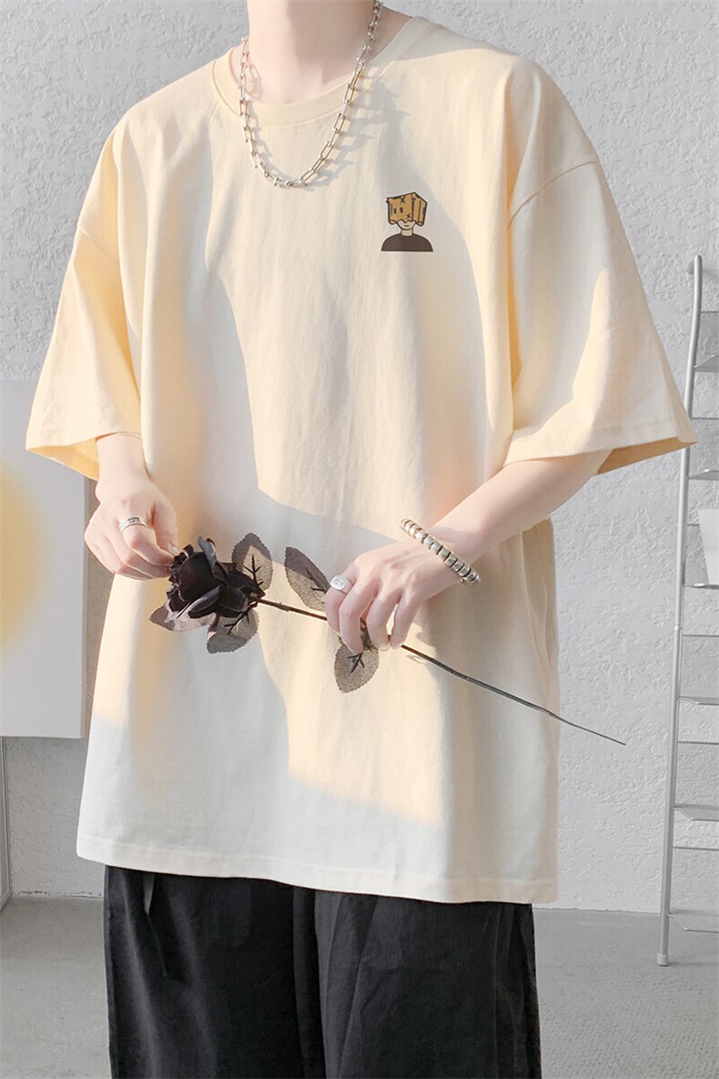 夏季新款内景卡通印花短袖T恤男潮宽松体恤衫,男装T恤,电商B316